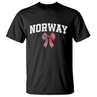 Norwegian Girl Coquette Bow T Shirt Norway Flag Pride Gift
