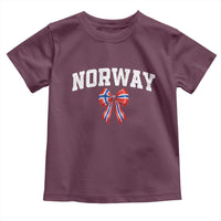 Norwegian Girl Coquette Bow Toddler T Shirt Norway Flag Pride Gift