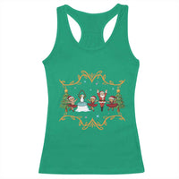Ballet Lover Christmas Racerback Tank Top Funny Gingerbread Santa Snowman Dance - Wonder Print Shop