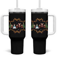 Ballet Lover Christmas Tumbler With Handle Funny Gingerbread Santa Snowman Dance