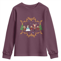 Ballet Lover Christmas Youth Sweatshirt Funny Gingerbread Santa Snowman Dance - Wonder Print Shop