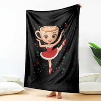 Funny Christmas Throw Blanket Ballerina Cappuccino Brainrot Meme Gift - Wonder Print Shop