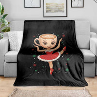 Funny Christmas Throw Blanket Ballerina Cappuccino Brainrot Meme Gift - Wonder Print Shop