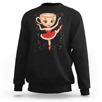 Funny Christmas Sweatshirt Ballerina Cappuccino Brainrot Meme Gift - Wonder Print Shop