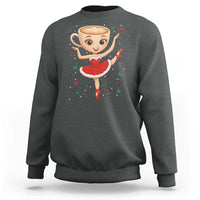 Funny Christmas Sweatshirt Ballerina Cappuccino Brainrot Meme Gift - Wonder Print Shop