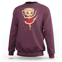 Funny Christmas Sweatshirt Ballerina Cappuccino Brainrot Meme Gift - Wonder Print Shop