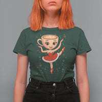Funny Christmas T Shirt For Women Ballerina Cappuccino Brainrot Meme Gift - Wonder Print Shop