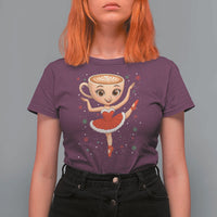Funny Christmas T Shirt For Women Ballerina Cappuccino Brainrot Meme Gift - Wonder Print Shop
