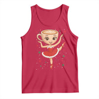 Funny Christmas Tank Top Ballerina Cappuccino Brainrot Meme Gift - Wonder Print Shop