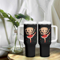Funny Christmas Tumbler With Handle Ballerina Cappuccino Brainrot Meme Gift