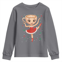 Funny Christmas Youth Sweatshirt Ballerina Cappuccino Brainrot Meme Gift - Wonder Print Shop