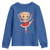 Funny Christmas Youth Sweatshirt Ballerina Cappuccino Brainrot Meme Gift - Wonder Print Shop