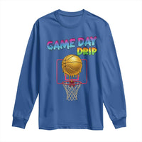 Game Day Drip Long Sleeve Shirt Funny Basketball Lover Street Style Design - Wonder Print Shop