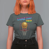 Game Day Drip T Shirt For Women Funny Basketball Lover Street Style Design - Wonder Print Shop