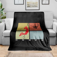 Hoops Life Throw Blanket Retro Basketball Dunk Silhouette - Wonder Print Shop