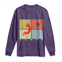 Hoops Life Long Sleeve Shirt Retro Basketball Dunk Silhouette - Wonder Print Shop