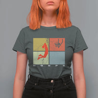 Hoops Life T Shirt For Women Retro Basketball Dunk Silhouette - Wonder Print Shop