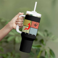Hoops Life Tumbler With Handle Retro Basketball Dunk Silhouette