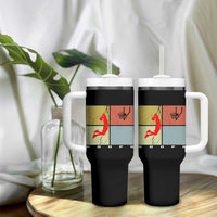 Hoops Life Tumbler With Handle Retro Basketball Dunk Silhouette
