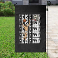 Christian Basketball Lover Garden Flag He Is Rizzin Funny Gift - Wonder Print Shop
