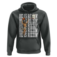 Christian Basketball Lover Hoodie He Is Rizzin Funny Gift - Wonder Print Shop