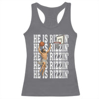 Christian Basketball Lover Racerback Tank Top He Is Rizzin Funny Gift - Wonder Print Shop