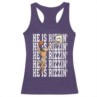 Christian Basketball Lover Racerback Tank Top He Is Rizzin Funny Gift - Wonder Print Shop