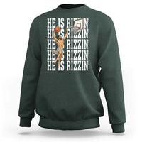 Christian Basketball Lover Sweatshirt He Is Rizzin Funny Gift - Wonder Print Shop