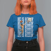 Christian Basketball Lover T Shirt For Women He Is Rizzin Funny Gift - Wonder Print Shop
