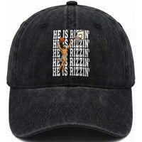Christian Basketball Lover Washed Cotton Baseball Cap He Is Rizzin Funny Gift