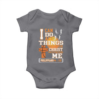 Christian Basketball Baby Onesie I Can Do All Things Through Christ Bible Verse - Wonder Print Shop