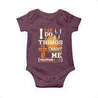 Christian Basketball Baby Onesie I Can Do All Things Through Christ Bible Verse - Wonder Print Shop