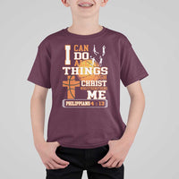 Christian Basketball T Shirt For Kid I Can Do All Things Through Christ Bible Verse - Wonder Print Shop