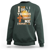Christian Basketball Sweatshirt I Can Do All Things Through Christ Bible Verse - Wonder Print Shop