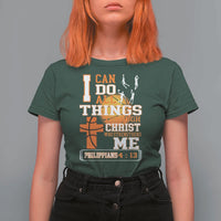 Christian Basketball T Shirt For Women I Can Do All Things Through Christ Bible Verse - Wonder Print Shop