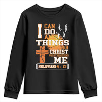 Christian Basketball Youth Sweatshirt I Can Do All Things Through Christ Bible Verse - Wonder Print Shop