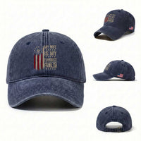 Funny My Wife Is My Favorite Problem Washed Cotton Baseball Cap American Flag Husband Marriage Gift