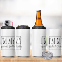 Funny Im My Husbands Problem Wife 4 in 1 Can Cooler Tumbler Marriage Couple Gift
