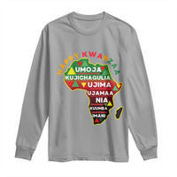 Happy Kwanzaa African Map Long Sleeve Shirt Nguzo Saba Seven Principles African Heritage Gift - Wonder Print Shop
