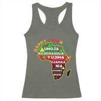 Happy Kwanzaa African Map Racerback Tank Top Nguzo Saba Seven Principles African Heritage Gift - Wonder Print Shop
