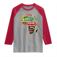 Happy Kwanzaa African Map Raglan Shirt Nguzo Saba Seven Principles African Heritage Gift - Wonder Print Shop