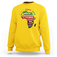 Happy Kwanzaa African Map Sweatshirt Nguzo Saba Seven Principles African Heritage Gift - Wonder Print Shop