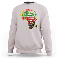 Happy Kwanzaa African Map Sweatshirt Nguzo Saba Seven Principles African Heritage Gift - Wonder Print Shop