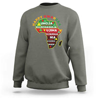 Happy Kwanzaa African Map Sweatshirt Nguzo Saba Seven Principles African Heritage Gift - Wonder Print Shop