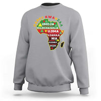 Happy Kwanzaa African Map Sweatshirt Nguzo Saba Seven Principles African Heritage Gift - Wonder Print Shop