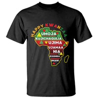 Happy Kwanzaa African Map T Shirt Nguzo Saba Seven Principles African Heritage Gift - Wonder Print Shop
