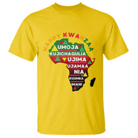 Happy Kwanzaa African Map T Shirt Nguzo Saba Seven Principles African Heritage Gift - Wonder Print Shop