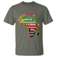 Happy Kwanzaa African Map T Shirt Nguzo Saba Seven Principles African Heritage Gift - Wonder Print Shop