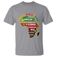 Happy Kwanzaa African Map T Shirt Nguzo Saba Seven Principles African Heritage Gift - Wonder Print Shop