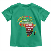 Happy Kwanzaa African Map Toddler T Shirt Nguzo Saba Seven Principles African Heritage Gift - Wonder Print Shop